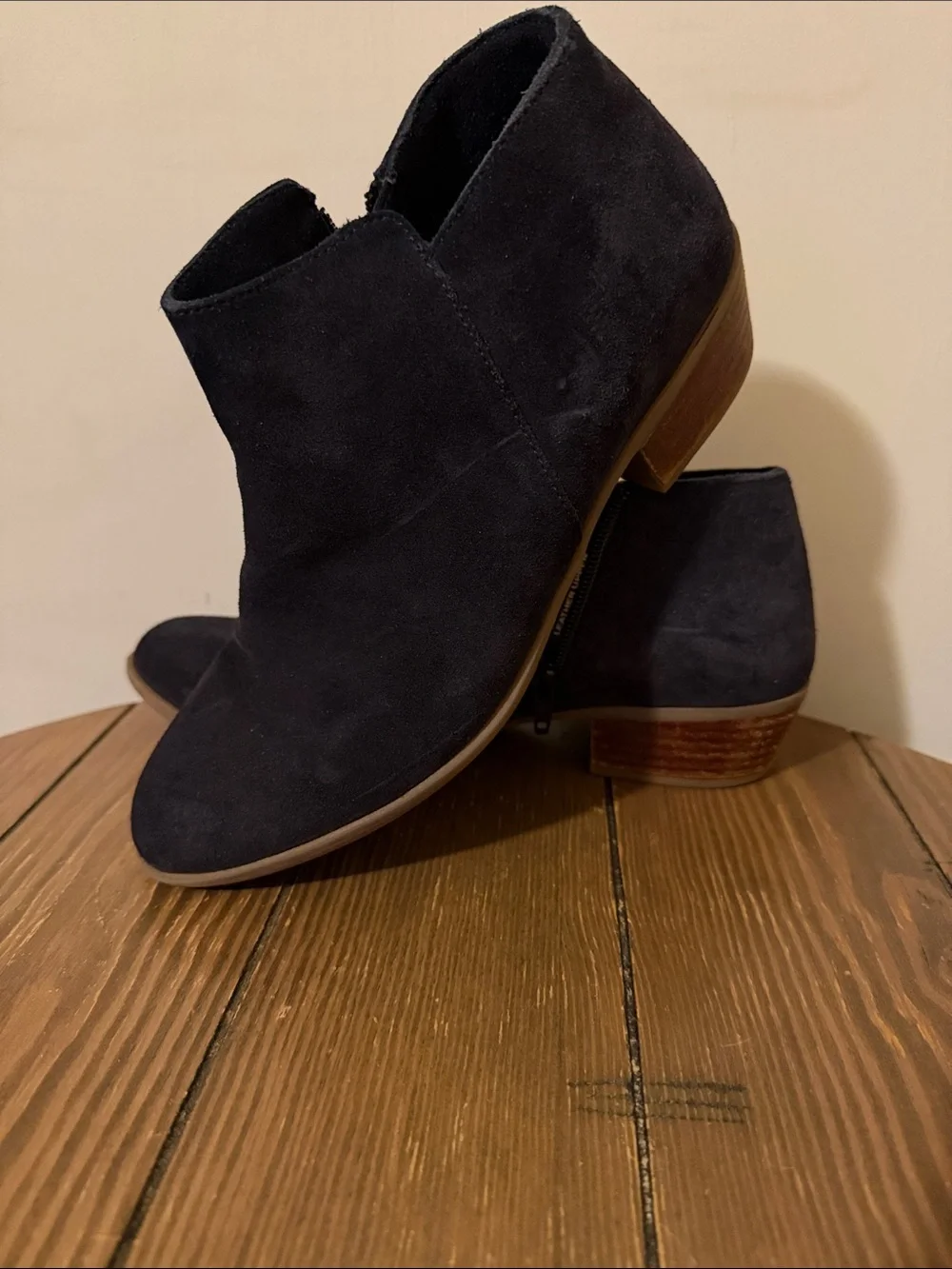 Diba Dark Blue Suede Ankle Booties